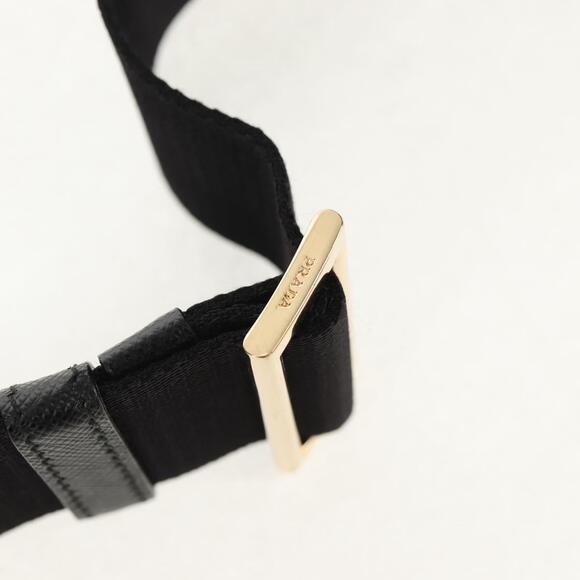 PRADA Shoulder Bag Safiano leather Black Gold Auth am10022V - Picture 9 of 16